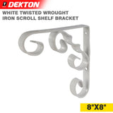 DEKTON Twisted Wrought Iron Scroll Shelf Bracket 8" x 8"