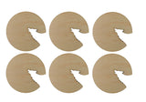 Wooden Wolf Cutout Cup Coasters