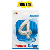 Silver Number Helium Balloon 106cm