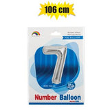 Silver Number Helium Balloon 106cm
