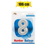 Silver Number Helium Balloon 106cm