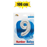 Silver Number Helium Balloon 106cm