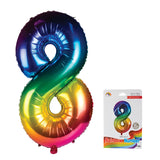 Rainbow Number Helium Balloon 106cm