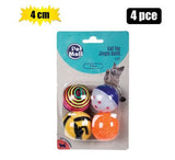 hubbe Pet cat toy balls asstd 4cm pk-4