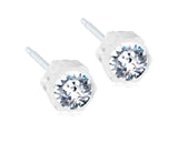 Blomdahl Medical Plastic 4mm Crystal Stud Earrings