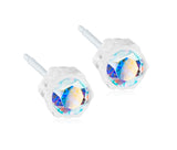 Blomdahl Medical Platic 4mm Rainbow Stud Earrings