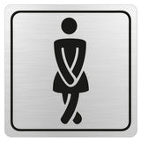 Parrot Products: Ladies Toilet Symbolic Sign on Brushed ACP 15cm*15cm SN4109