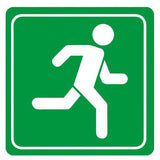 Parrot Products: Green Man Running Symbolic Sign on White ACP 15cm*15cm SN4113