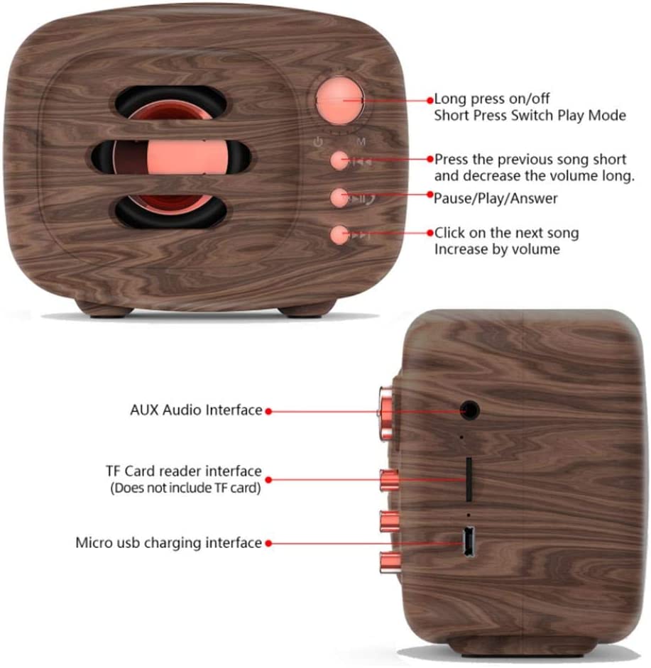 B11 Retro Wood Grain Mini Bluetooth Speaker