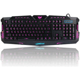 HXSJ A877 Tricolor Backlit Wired Keyboard