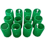 Large Hair Rollers with Pins - Green Pack of 6
