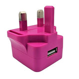 UK 3 Pin USB Travel Adapter