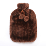 Plush Faux Fur Hot Water Bottle - Brown