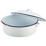 Kitchen Cooking Novelty White Round Enamel Roasting Pan(20cm)