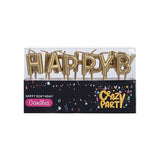 Candles "Happy Birthday" Letters 13 Piece Gold
