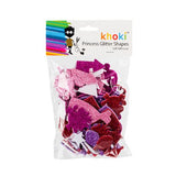 Arts and Crafts - Glitter Shapes - Princess - Pink, Red & Purple - 5 Pack