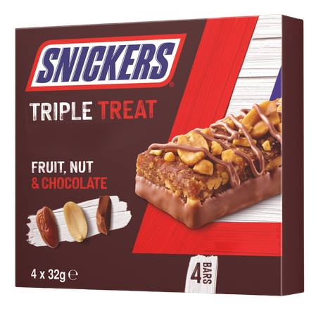 Snickers Triple Treat Fruit Nut & Chocolate Bars