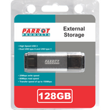 External Storage USB 3 Type A + USB C 128GB Flash Drive XT00128