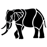 Stencil - Elephant - 85 X 126mm / 3.34 X 5"