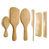 6 Piece Eco Anti-Bacterial Detangling Bamboo Hair Brush Set
