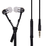 Metallic Earphones with Zipper Cord