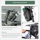 Rockbros 1L Saddle Bag - Black and Green