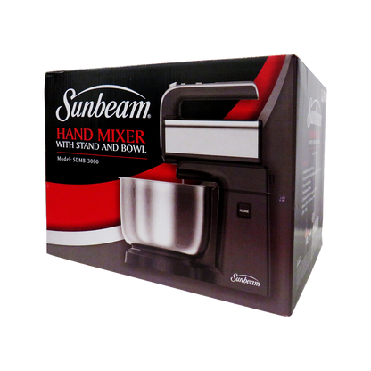 Sunbeam Del S/S Hand Mixer, Stand & Bowl SDMB-3000