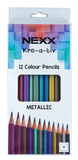Nexx Kreativ Metallic Colouring Pencils 12's - Pack of 2