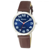 Ravel Unisex Classic Colour Dial Leather Strap Watch