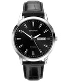 Sekonda Men's Black Leather Strap Watch Analogue